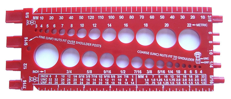 [Australia - AusPower] - Stainlesstown Nut Bolt Thread Gauge (Red) Red 