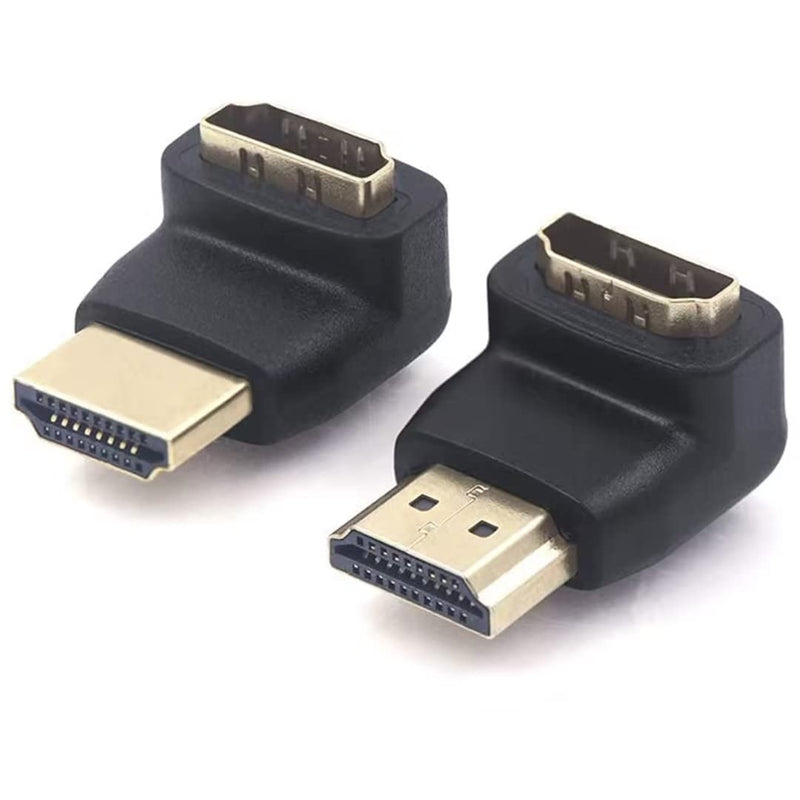 [Australia - AusPower] - VCE HDMI 90 and 270 Degree Adapter 2-Pack, Right Angle HDMI Male to Female L Adapter Connector 3D&4K Supported 
