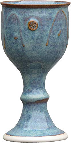 Castle Arch Pottery Irish Pottery Wine Goblet Hand-Thrown Hand-Glazed with Celtic Spiral Motif - Handcrafted In Ireland - Lead & Cadmium Free, Irish Gifts For Men & Women Green