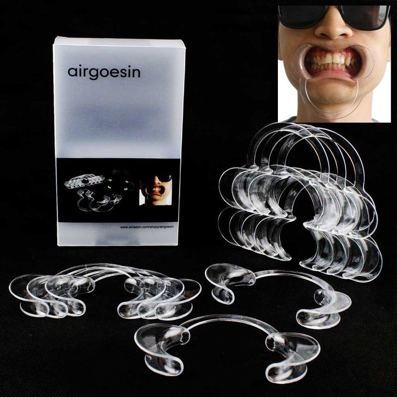 [Australia - AusPower] - Airgoesin Adult Size 12pcs Mouth Retractors Dental Lip Cheek Retractor Mouth Lip Opener Mouth Piece for Dental Clinic or for Funny Speaking Game Lipless Touching Speaking Game 