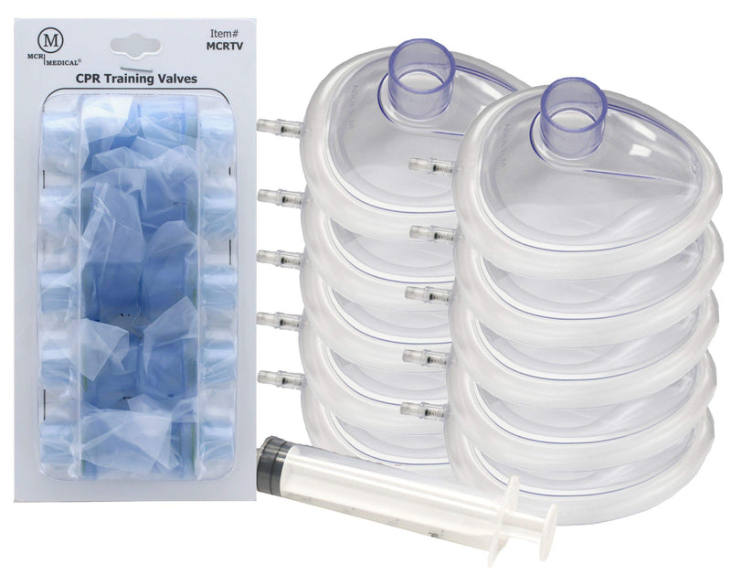 [Australia - AusPower] - MCR Medical Pack of 10 Training CPR Masks, Adjustable-Adult w Valves, MCRTM-AR 