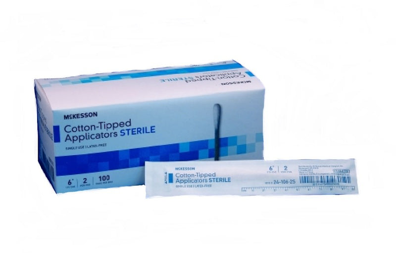 [Australia - AusPower] - Swabstick Mckesson Cotton Tip Wood Shaft 6 Inch 2 Pack Sterile Box of 200 