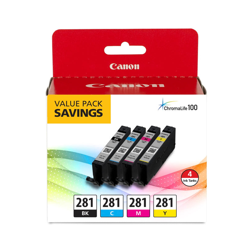 [Australia - AusPower] - Canon CLI-281 XL BKCMY Four Color Value Pack Compatible to TR8520, TR7520, TS9120 Series,TS8120 Series, TS6120 Series, TS9521C, TS9520, TS8220 Series, TS6220 Series 