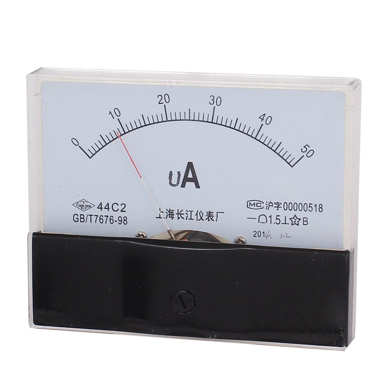 [Australia - AusPower] - uxcell Analog Current Panel Meter DC 0-50uA 44C2 Ammeter 99x57x80mm for Circuit Testing Charging Battery Ampere Tester Gauge Pack of 1 