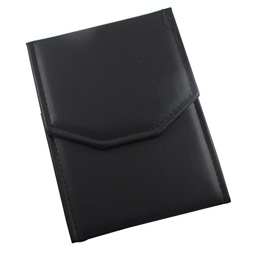 Black Leatherette Necklace Jewelry Travel Folder Storage Display Case (Black Necklace Case, 6.7" x 5.5") Black Necklace Case 6.7 x 5.5