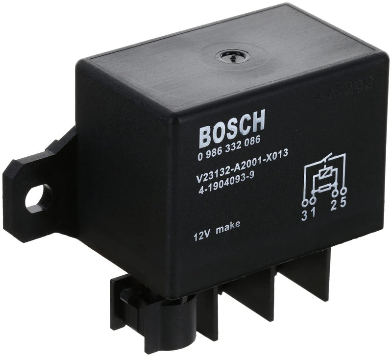 BOSCH 0986332086 Normal Open Power Relay - 4 Contacts, 12V, 150A; Resistor; with Integral Bracket Mount - Single
