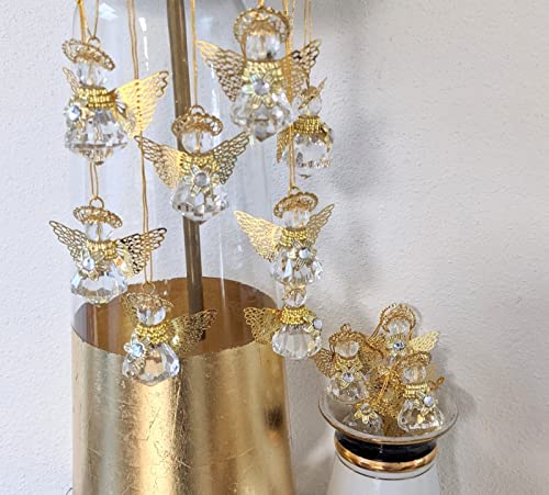 Angel Ornaments for Christmas Tree, Hanging Ornaments, Car Hanging Ornament Interior Decor, Clear, Pack of 12