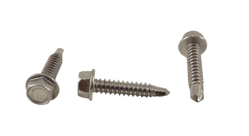 Stainless #14 x 1-1/4" Hex Washer Head Self Drilling Sheet Metal Tek Screws with Drill Point, (3/4" to 2-1/2" Lengths in Listing) 50 Pieces (#14 x 1-1/4 inch) #14 x 1-1/4 inch