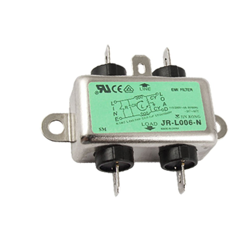 [Australia - AusPower] - uxcell a11061700ux0278 Metal Case 6A JR-L006-N Power Line Filter, AC 115/250V 