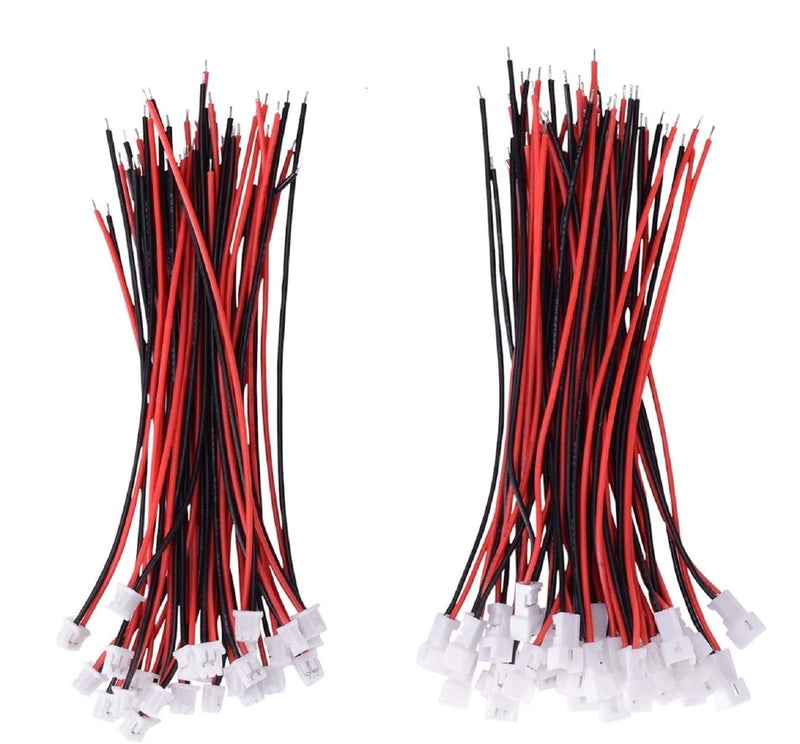 [Australia - AusPower] - Letool 30 Pairs JST 1.25mm 2 Pin Micro Male Female Connector Plug with Red Black Wire Cable 80mm 