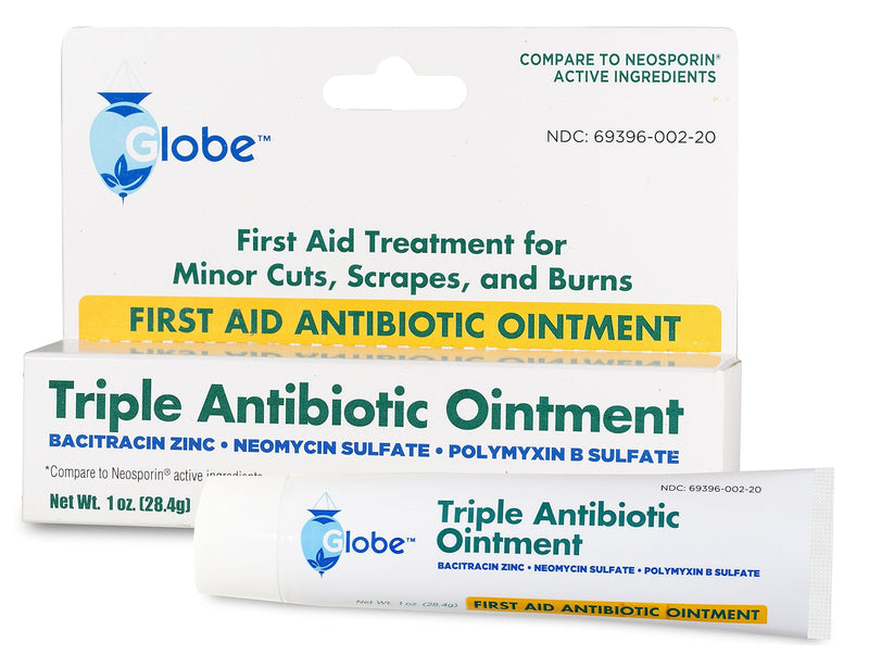 [Australia - AusPower] - Globe Triple Antibiotic First Aid Ointment, 1 Oz. | 24-Hour Infection Protection, Treatment for Minor Scrapes, Burns and Cuts | (1 Tube) 1 Ounce (Pack of 1) 