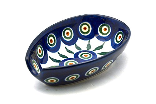 Polish Pottery Spoon Rest - Peacock