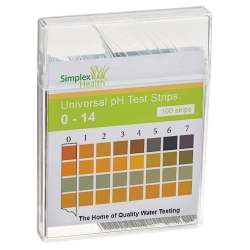 Water pH Test Strips 0-14 Wide Range & Four Pad Universal for Acid Alkaline Water Testing (100 Strips) - Better than litmus paper 100 pieces (pack of 1)