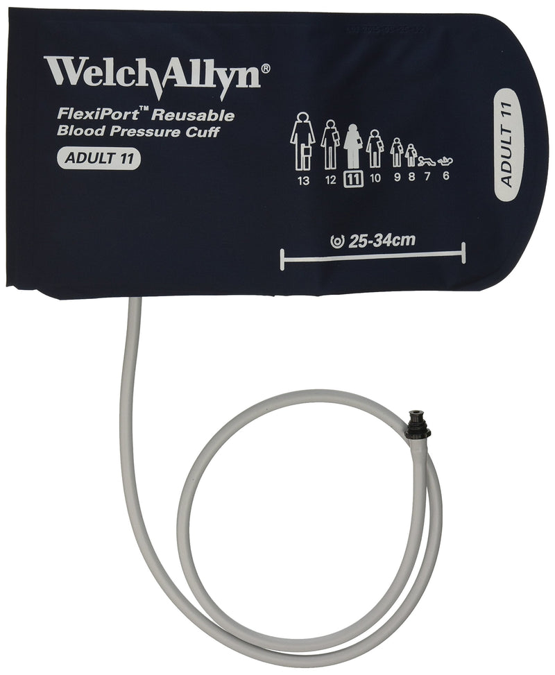 [Australia - AusPower] - Welch Allyn REUSE-11-1TP FlexiPort Reusable Blood Pressure Cuffs with One-Tube Tri-Purpose Connectors, Adult, Size 11 