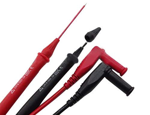 [Australia - AusPower] - Retractable PVC Tip Test Lead Set, Right Angle,adjustable length Red+black 