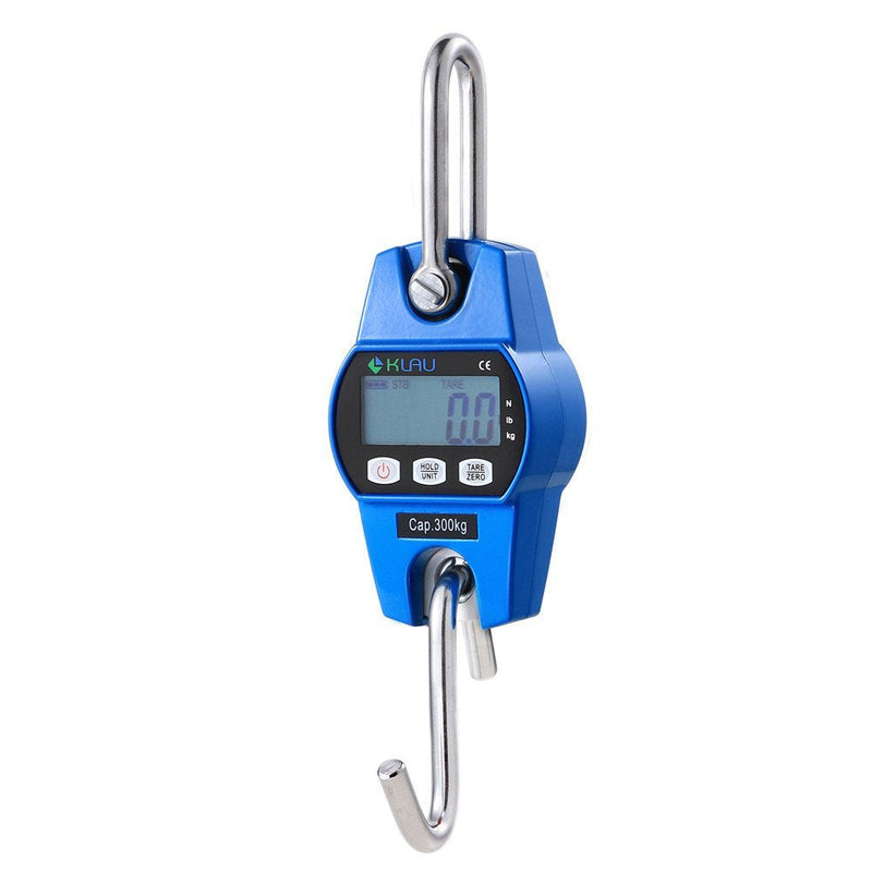 Klau Mini OCS-L Industrial Crane Scale, Blue, 300 kg / 600 lb | Digital Hanging Scale, Indoor Farm Factory Outdoor, Weighing