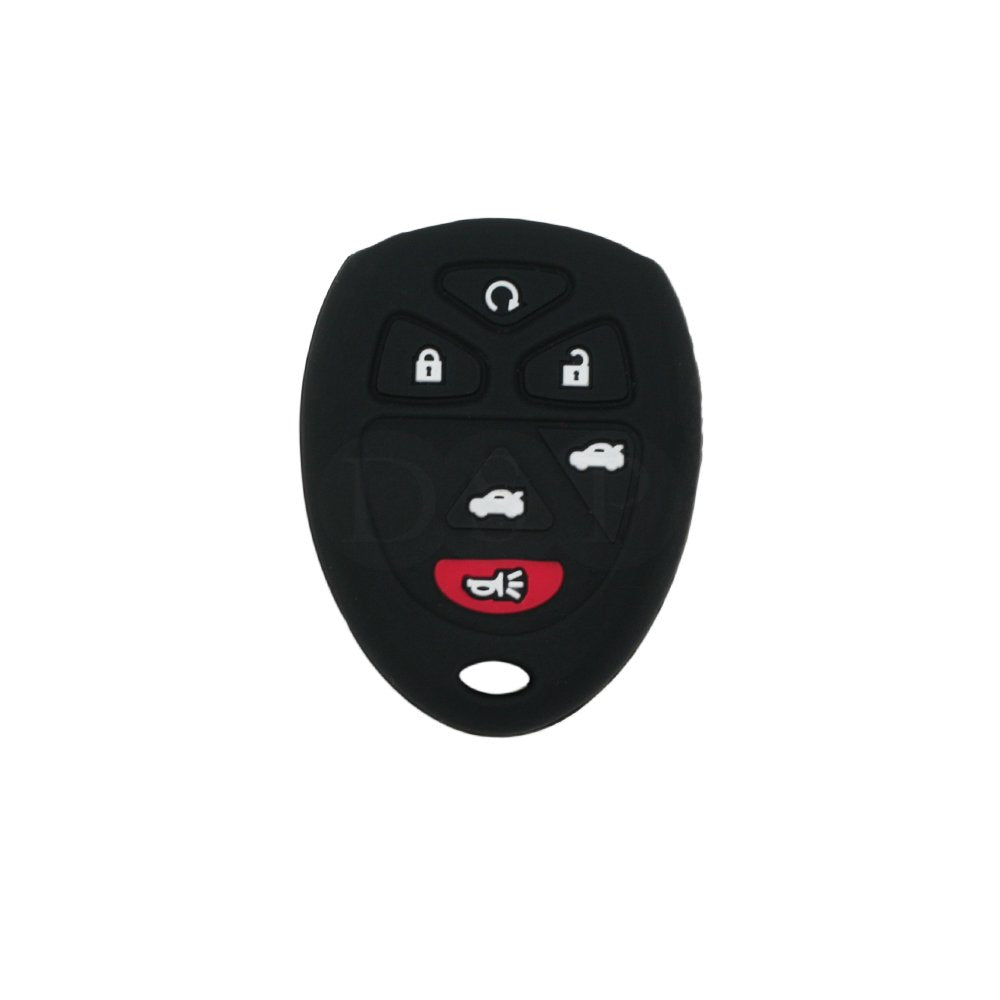 [Australia - AusPower] - Silicone Cover Protector Case Holder Skin Jacket Compatible with CHEVROLET BUICK GMC CADILLAC SATURN 6 Button Remote Key Fob CV4608 Black 