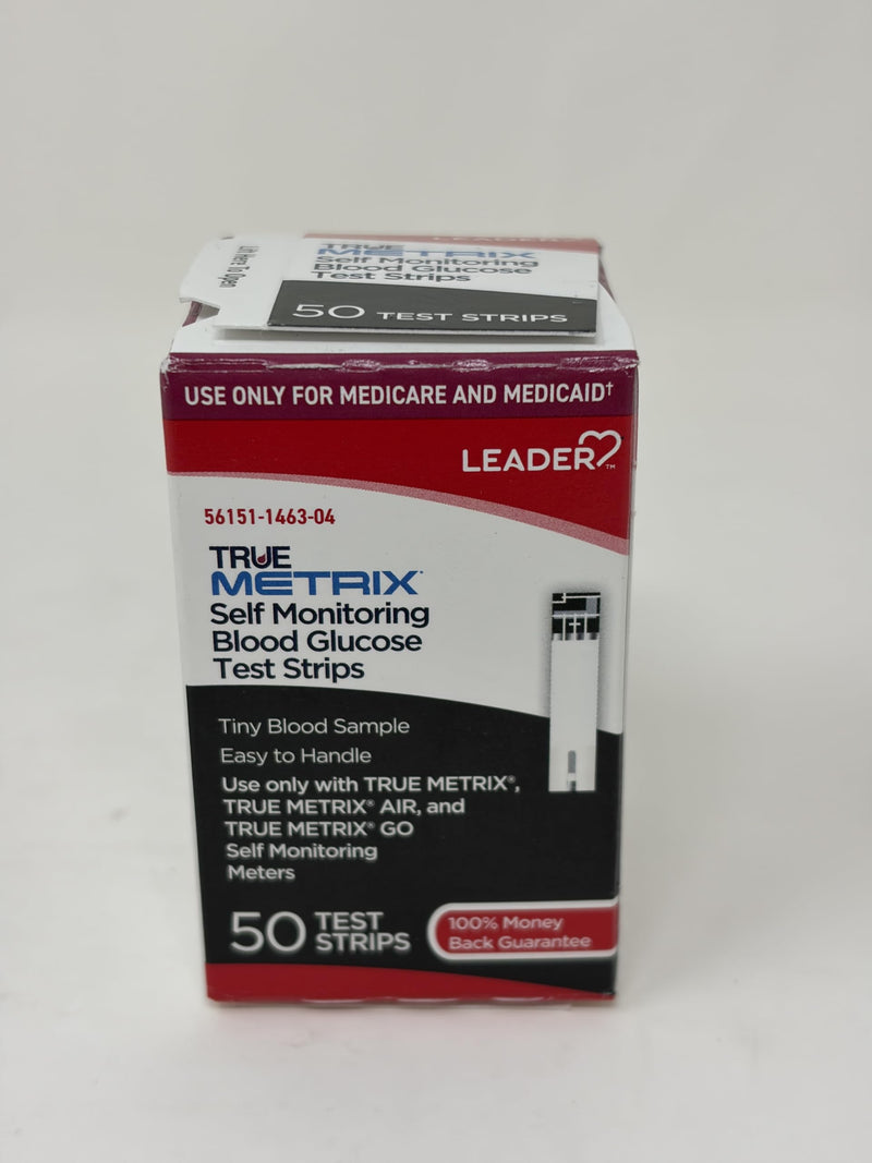 Leader True Metrix Self Monitoring Blood Glucose Test Strips, 50 Count Per Box - 4 Boxes