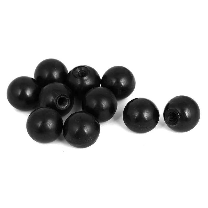 [Australia - AusPower] - uxcell a15081800ux0243 M6 Female Thread Lathe Machine Plastic Ball Knob Handle Black (Pack of 10) 