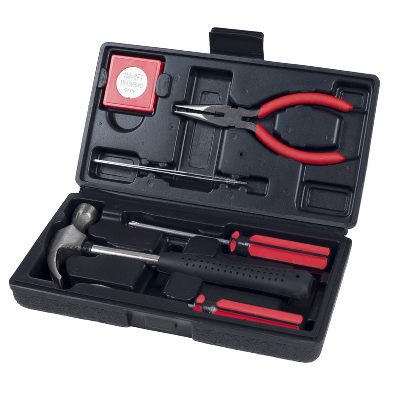 [Australia - AusPower] - Stalwart - 75-HT1007 Household Hand Tools, Tool Set - 6 Piece by , Set Includes – Hammer, Screwdriver Set, Pliers (Tool Kit for the Home, Office, or Car) Black Red 