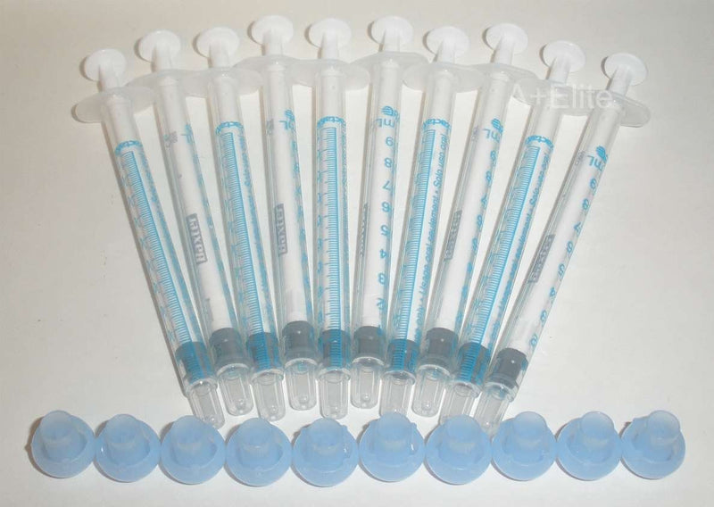 [Australia - AusPower] - BAXA ExactaMed Oral Liquid Medication Syringe 1cc/1mL 10/PK Clear Medicine Dose Dispenser With Cap Exacta-Med BAXTER Comar Latex Free 