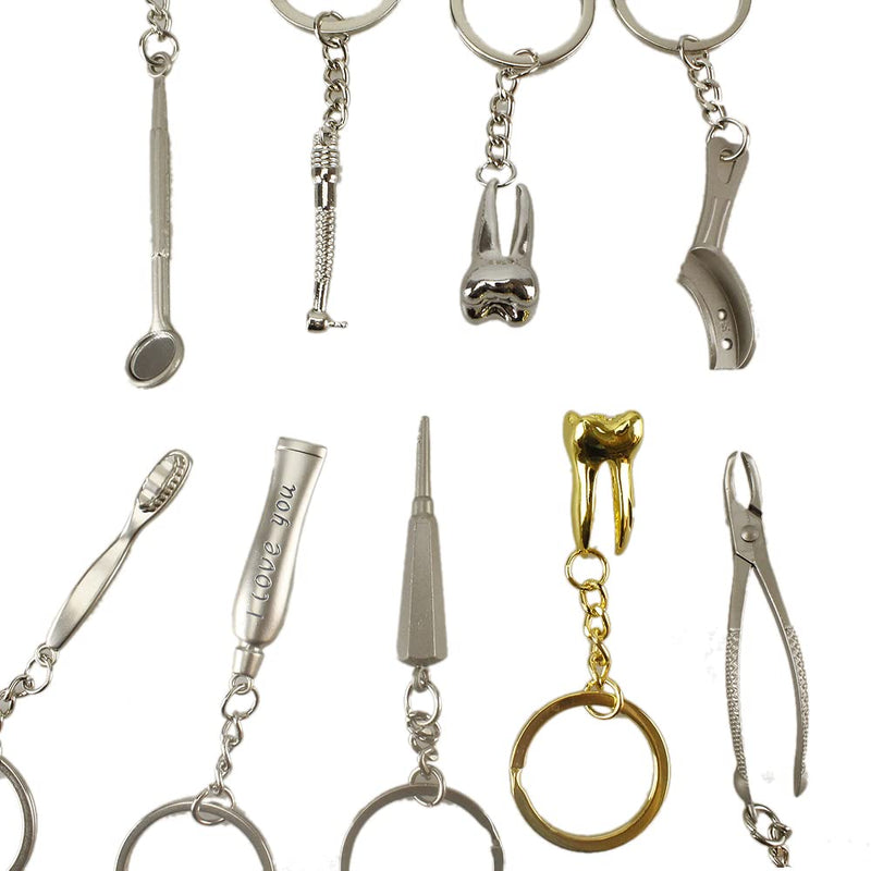 [Australia - AusPower] - airgoesin 4pcs Assorted Keychain Dentist Dental Lab Promo Great Gift Assorted 8pcs Kit Keyring 