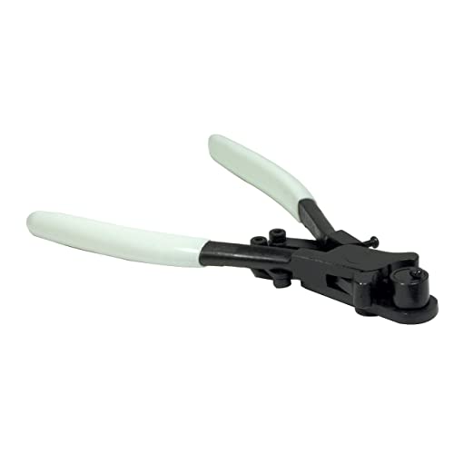 The Beadsmith 7-inch wire and ring bending pliers with white PVC grips and spring action handle