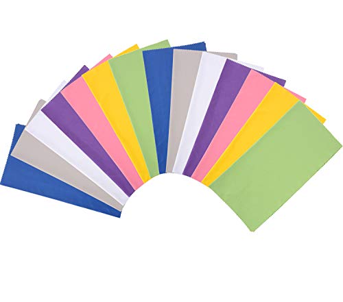 14-Pack Large Size (12x12 inches) Microfiber Cleaning Cloths for Laptop, Computer, Smart Phones, Tablets, Lenses, LCD Monitor, TV, Camera, Eye Glasses, Optics Etc