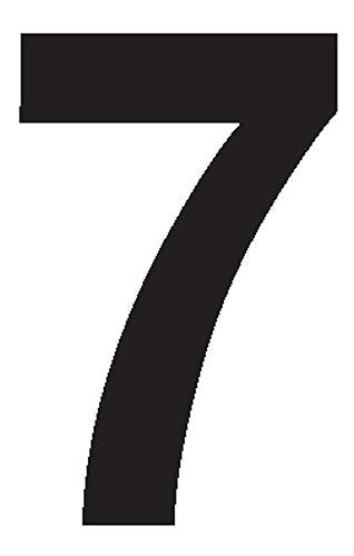 Labelmaster NUMBER7R "Number 7" Labels, 3 1/2", Clear Vinyl (Pack of 50)
