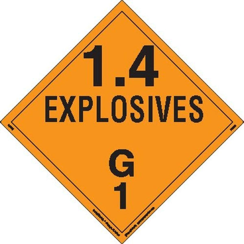 [Australia - AusPower] - Labelmaster PSR75 Explosive Class 1.4 G Hazmat Placard, Removable Vinyl (Pack of 25) Single Pack 