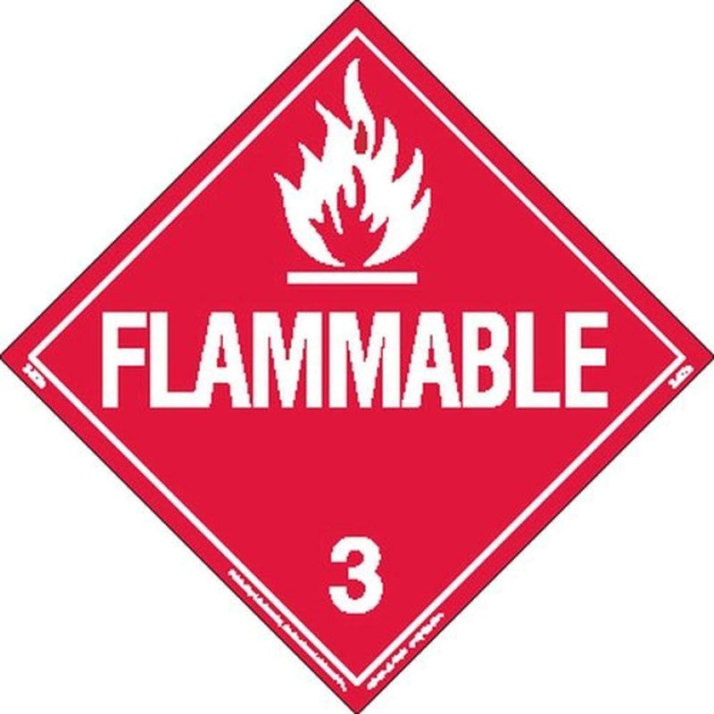 Labelmaster Z-EZ2 Flammable Liquid Hazmat Placard, Worded, E-Z Removable Vinyl (Pack of 25) Single Pack