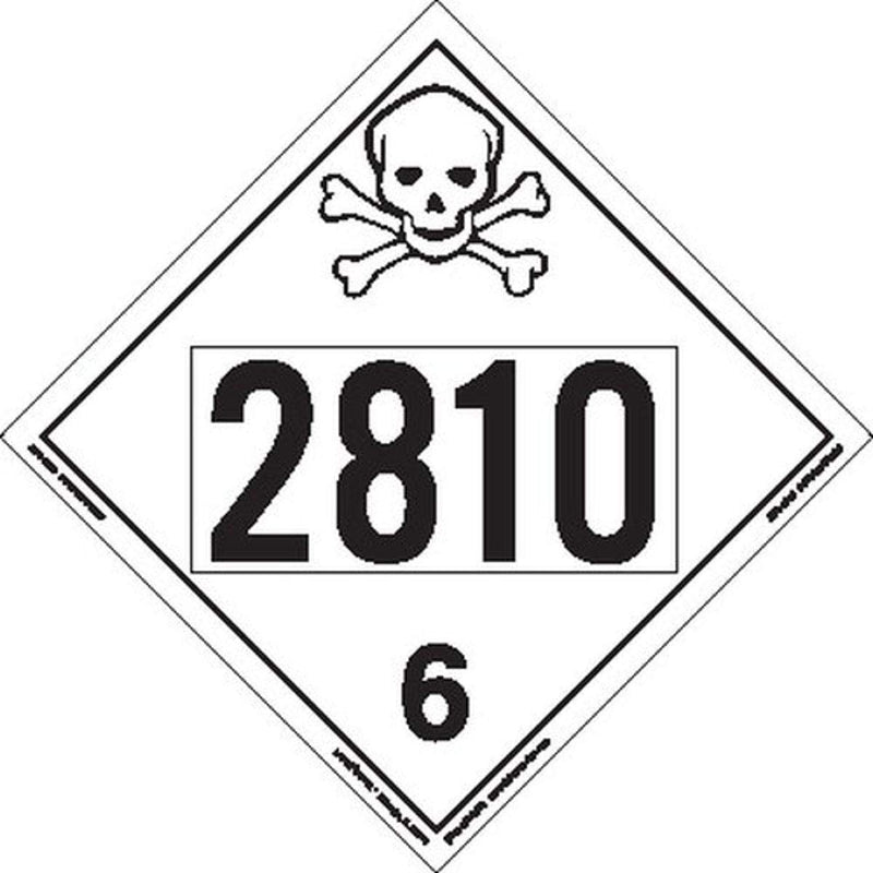 Labelmaster ZT5-2810 UN 2810 Toxic/Poison Hazmat Placard, Tagboard (Pack of 25)