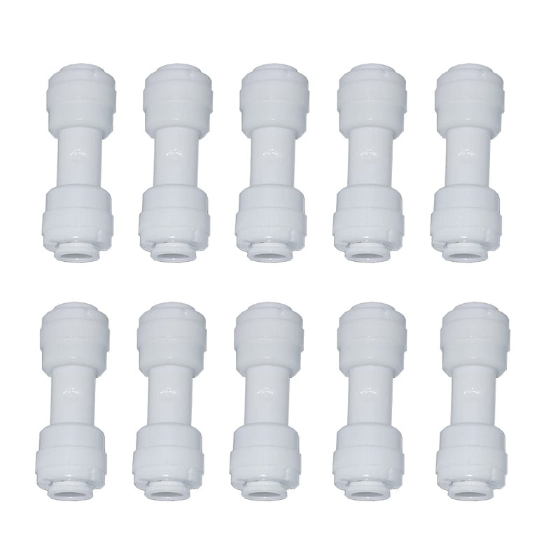 [Australia - AusPower] - Malida 1/4" OD to 1/4" OD push fit straight union quick connector for RO water system push to connect tube (10pack) 10 I-TT-0202 