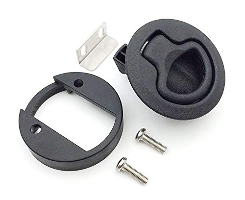 [Australia - AusPower] - Slam Latch Hatch Round Pull Latch (OWACH AL-958-1) for Boat Deck RV Cabinet Door Drawers Replace Southco M1-61 Push-to-Close (Black, 1/4" Door, Non-Locking) Black 