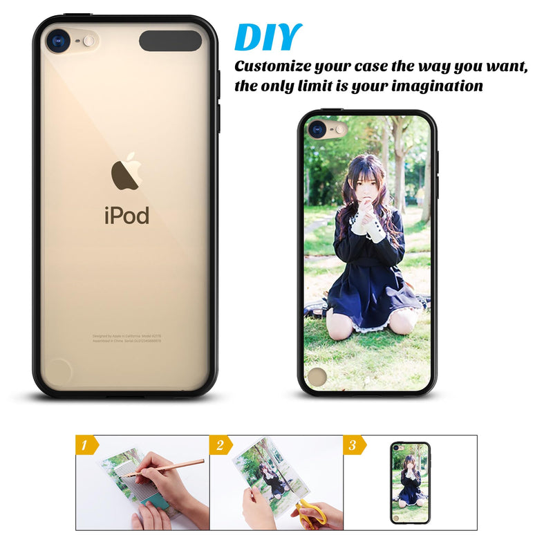 [Australia - AusPower] - ULAK iPod Touch 7 Case,iPod Touch 6 & 5 Case, Clear Slim Hybrid Bumper TPU/Scratch Resistant Hard PC Back/Corner Shock Absorption Case for Apple iPod Touch 5th 6th 7th Generation, Black 