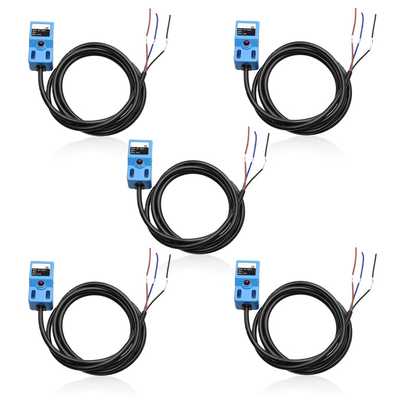 [Australia - AusPower] - SN04-N NO Normal Open NPN Inductive Proximity Sensor Switch Detector 4mm 3 Wire DC 10~30V 5Pcs 