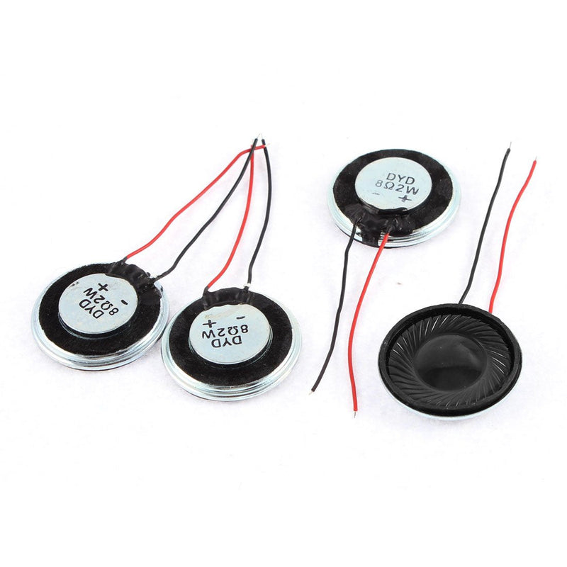 [Australia - AusPower] - uxcell a15080600ux0275 Metal Shell Round Internal Magnet Speaker 2W 8 Ohm (Pack of 4) 