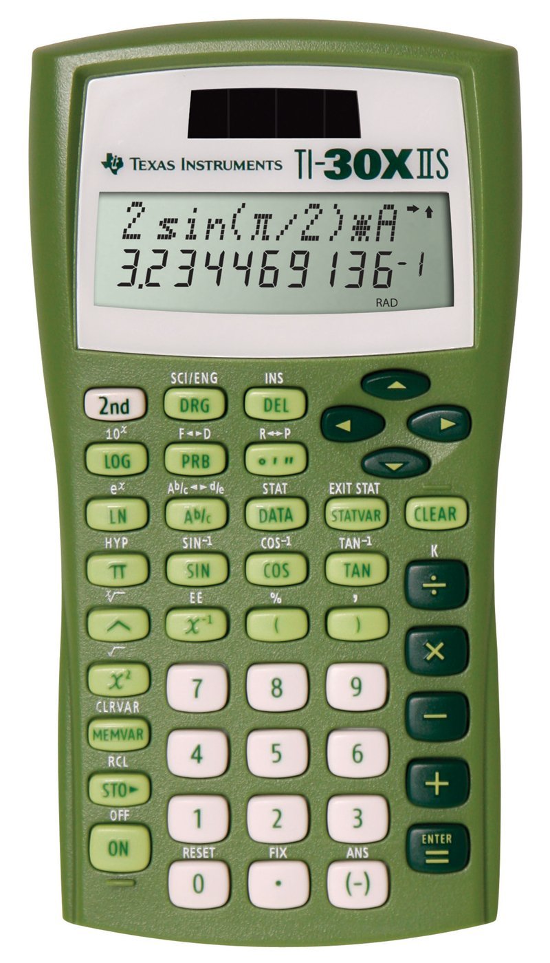 [Australia - AusPower] - Texas Instruments TI-30X IIS 2-Line Solar/Battery-Powered Scientific Calculator, Lime Green 