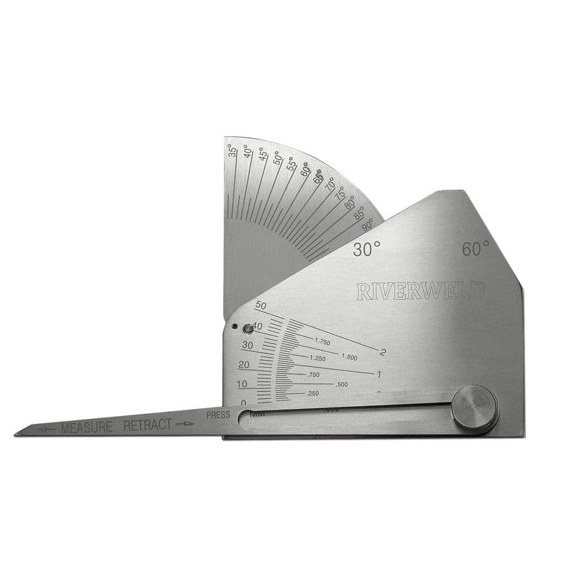 [Australia - AusPower] - RIVERWELD Skew-T Fillet Weld Gauge Gage Checking Angle of Vertical Member Weld Acute Side Obtuse Side Welding Inspection 