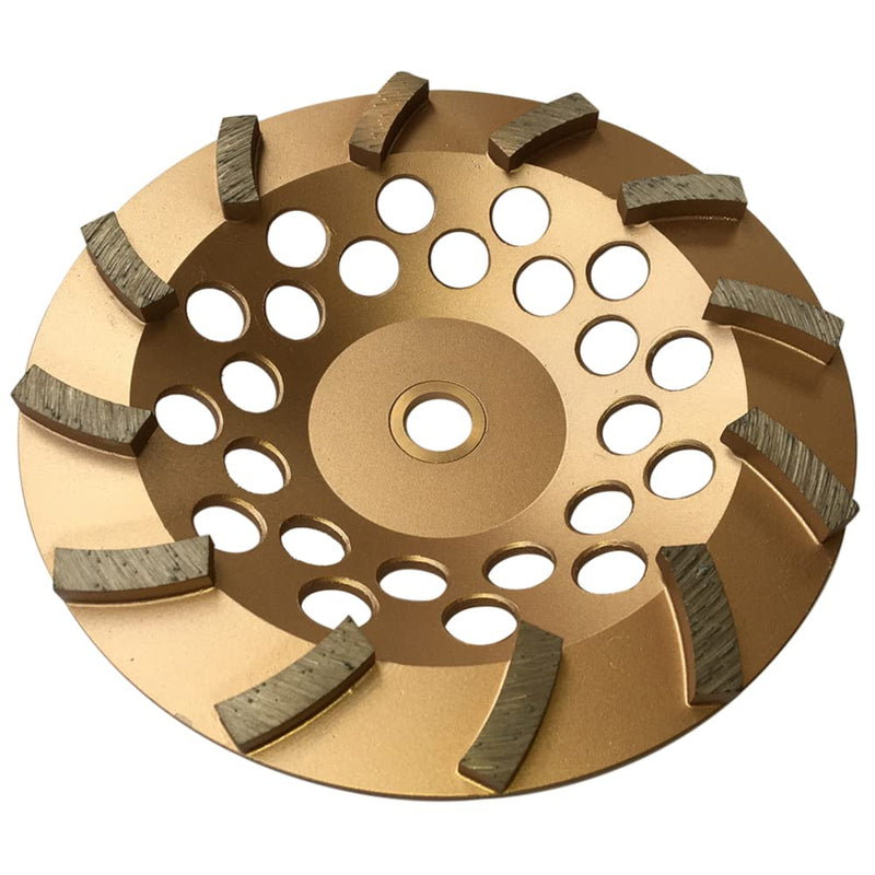 7" Diamond Grinding Wheels for Concrete or Masonry, 12 Turbo Segments, #30/40 Grit, Medium Bond, 7/8"-5/8" Arbor 7" Diameter - 12 Segments