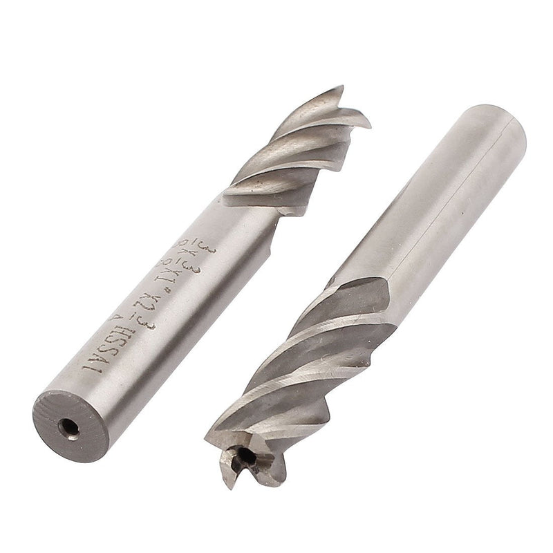 [Australia - AusPower] - uxcell a15082100ux0039 3/8 x 3/8 Inch HSSAL 4 Flutes Straight Shank End Mill Cutter Bits 2pcs (Pack of 2) 