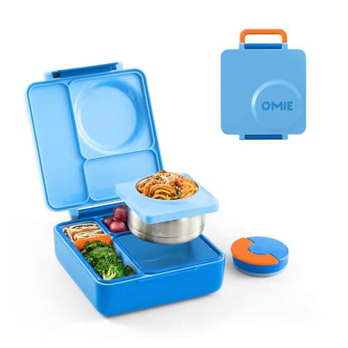 Omie OmieBox Kids Insulated Leakproof Bento Lunch Box with Food Jar (Blue Sky) 8.5 Ounces Blue Sky