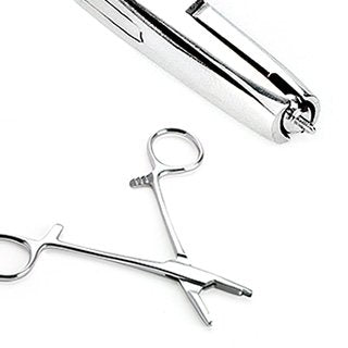 [Australia - AusPower] - Pierced Owl Dermal Anchor Tube Hemostat Forceps for Dermal Tops (4mm Dermal Top) 4mm Dermal Top 