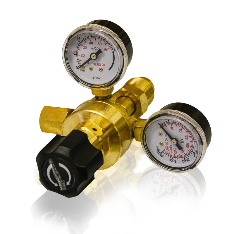 LOTOS Argon CO2 Flow Meter Welding Welder Regulator Gauge Gas Welder Gas Regulator (for LOTOS MIG140 MIG175 Tig200 TIG200DC Welder) (AR04) | Universal brass gas flowmeter gauge calibrates shielding flow output; standard fitting harnesses hose pressure