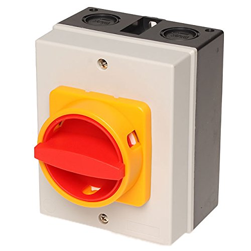3 Pin Main Switch & Emergency Stop Switch - 11kW 32A | Yellow/Red Handle - Safety Standard & IP54/IP67 Protection - German Quality Assurance 3-pin 11 kW 32 A