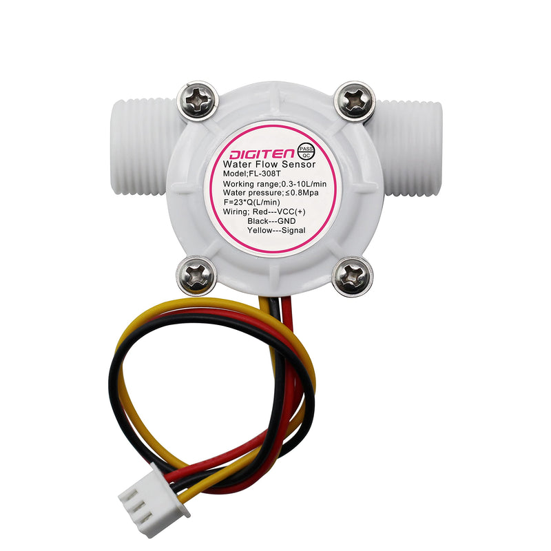 [Australia - AusPower] - DIGITEN G3/8 Water Flow Sensor Witch, Hall Effect Flowmeter Liquid Fluid Meter Sensor Switch Flowmeter Meter 0.3-10L/min 