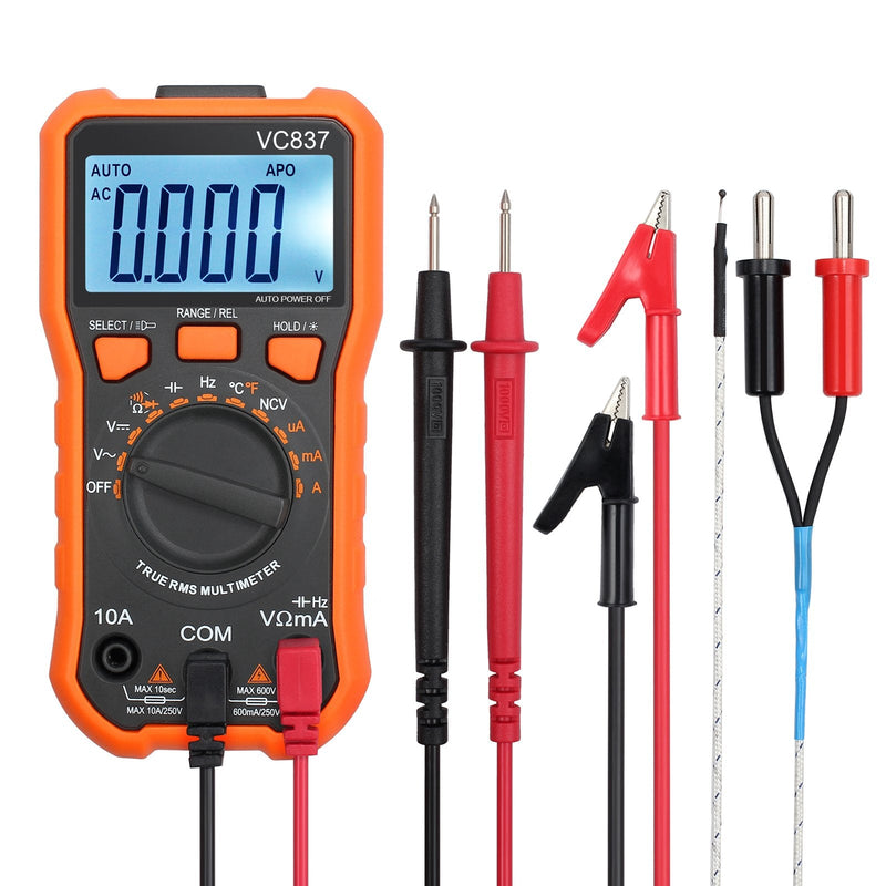 [Australia - AusPower] - Proster Autoranging Multimeter 6000 Count - AC DC Current Tester Voltage Meter Volt Ohm Meter with Alligator Clips TRMS NCV Temperature Capacitance Diode Audible Continuity Meter 6000 Counts 