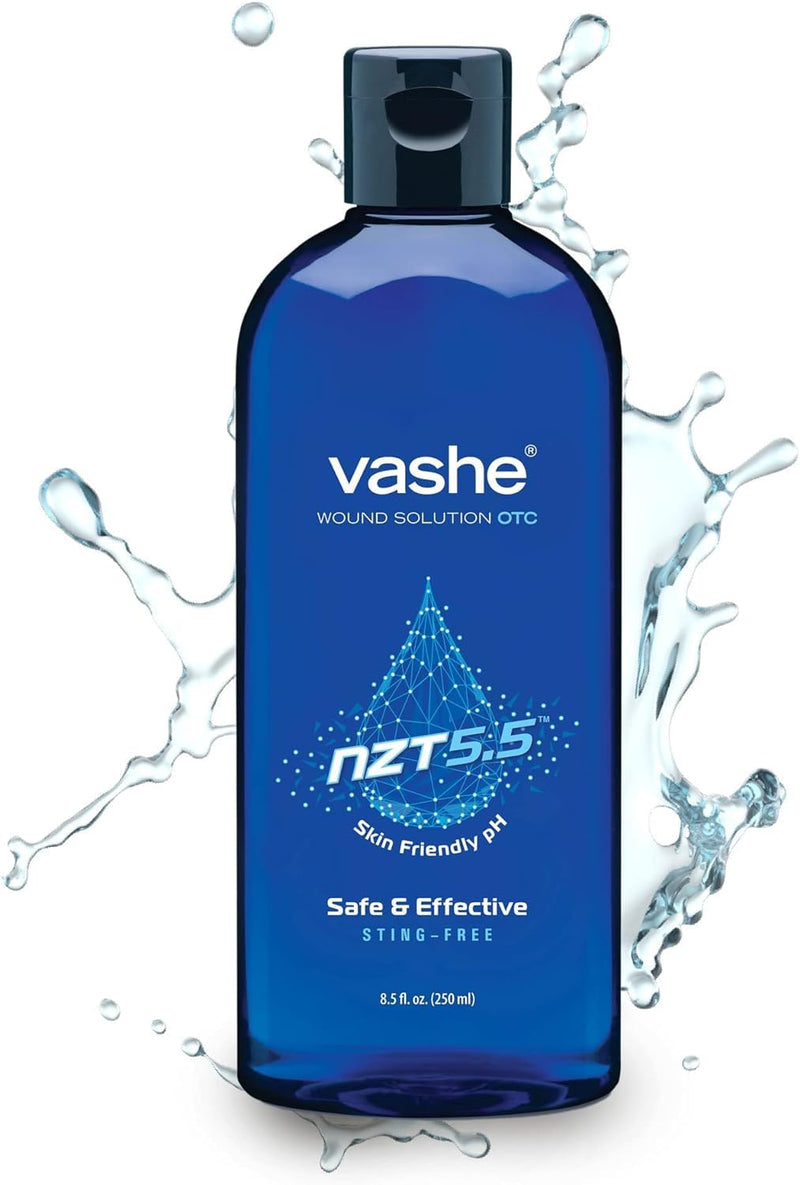 [Australia - AusPower] - Vashe Wound Solution OTC | Pure Hypochlorous Acid-Preserved Wound Cleanser | Home Wound Care | Non-Cytotoxic and Skin-Neutral pH | 8.5 Fl Oz 