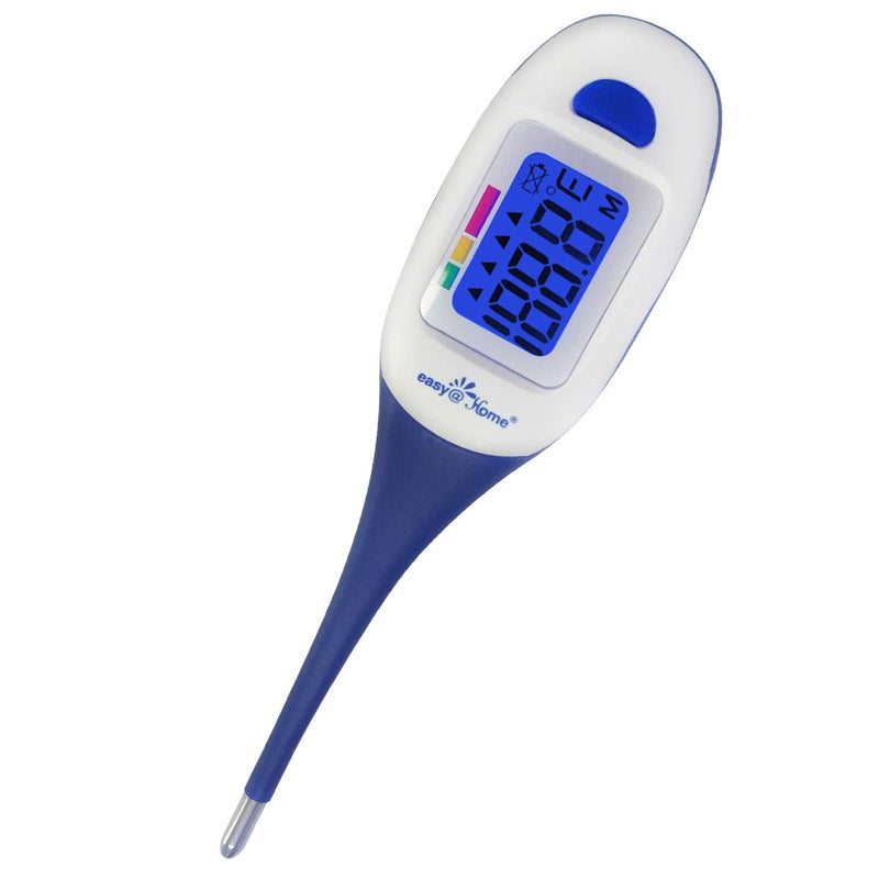 [Australia - AusPower] - Easy@Home Digital Medical Baby Fever Oral Thermometer, Rectal or Axillary Underarm Body Temperature Measurement with Backlit LCD Display, Waterproof Flexible tip,Test Completion & Fever Alarm-EMT-026 