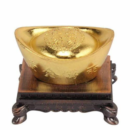 Petrichor Fengshui Golden Ingot with Stand - Home Decor and Gift